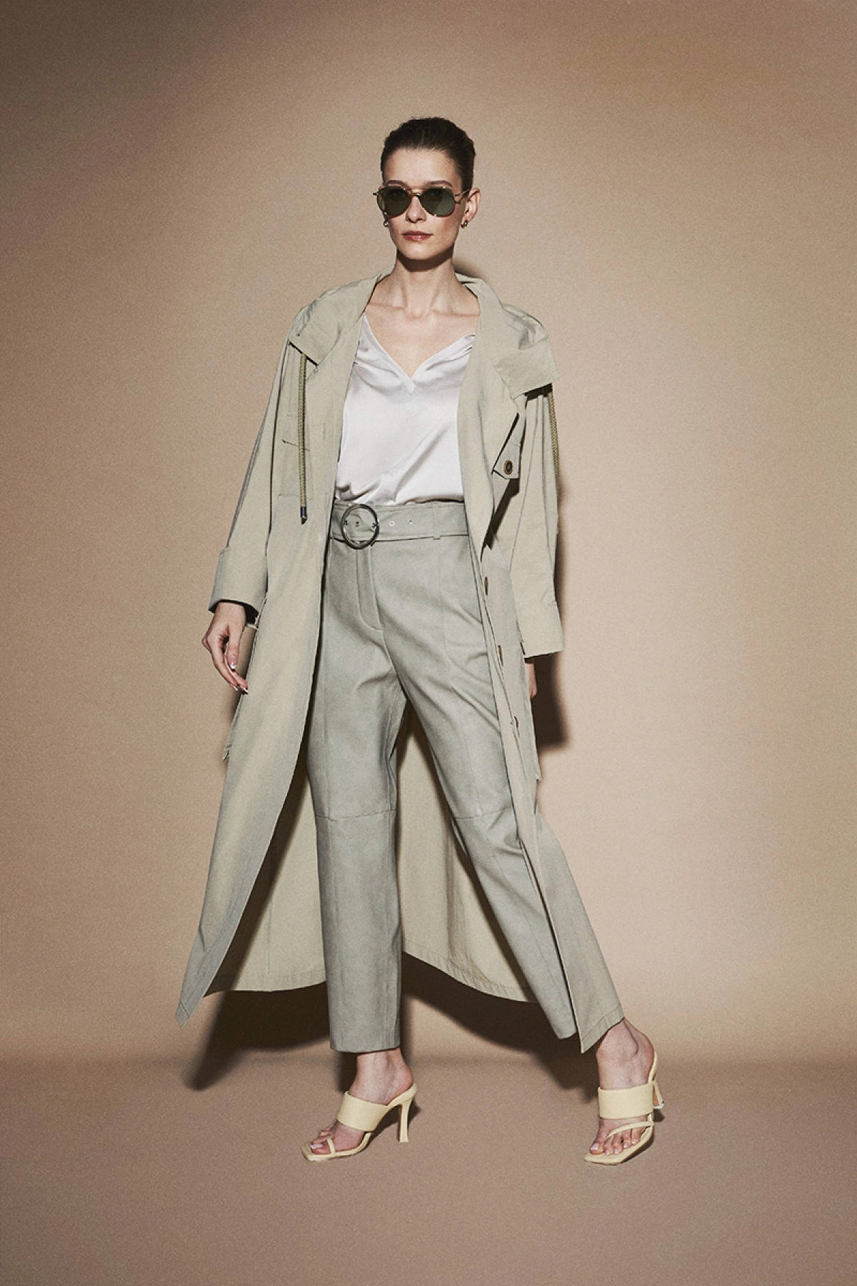 Case Kapüşonlu Trençkot Mint