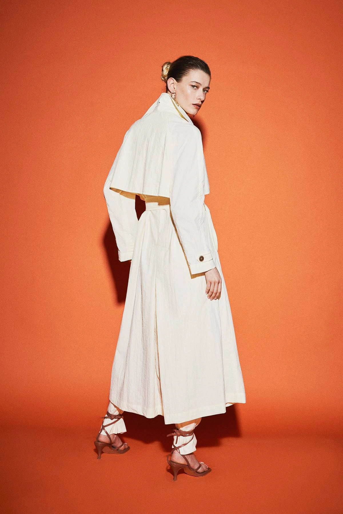 Brandon Kruvaze Kaplamalı Trençkot Ekru