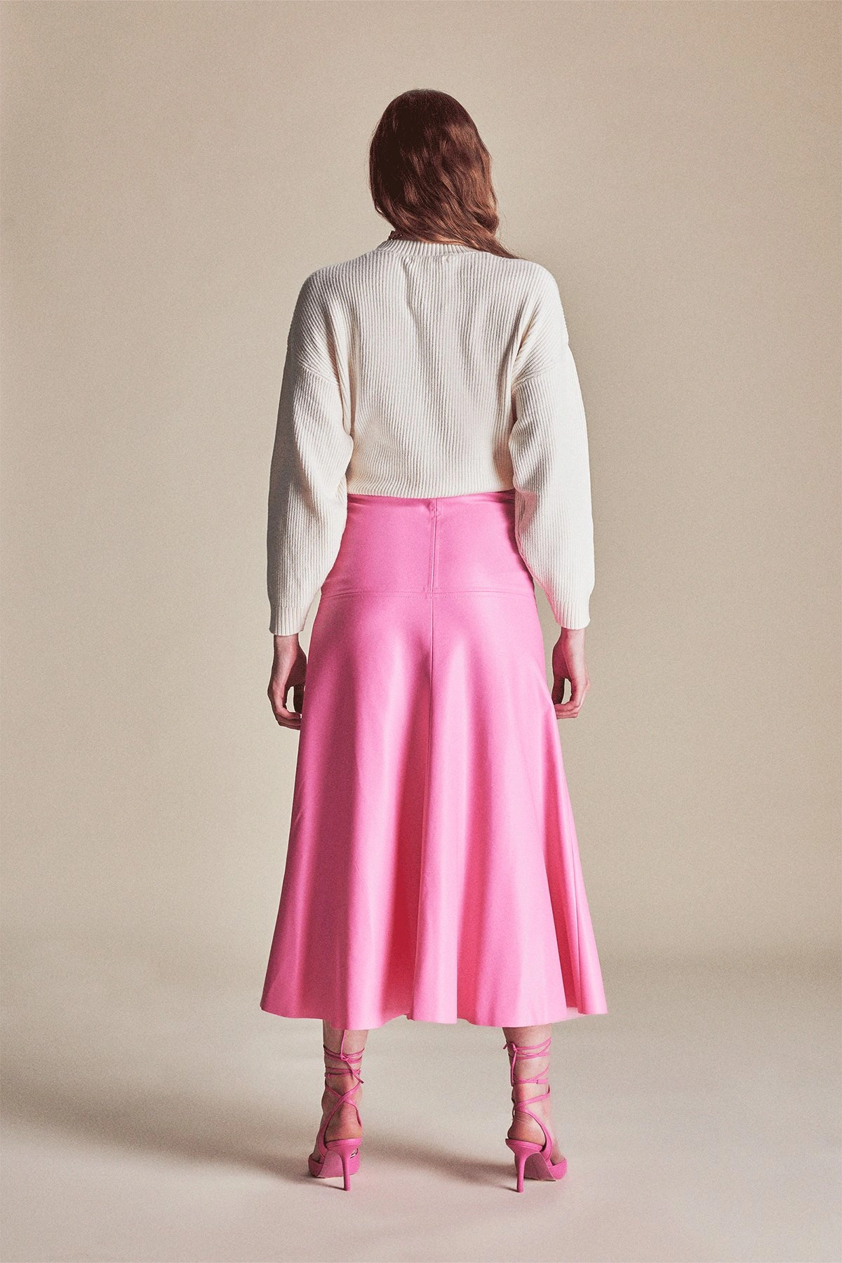 Polin Leather Skirt Pink