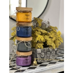 EFSUNKAR Sandal ağacı- Lavanta - Bergamot - Gül kokulu 250 gr ahşap kapak cam kavanozda sürülebilir losyon mum