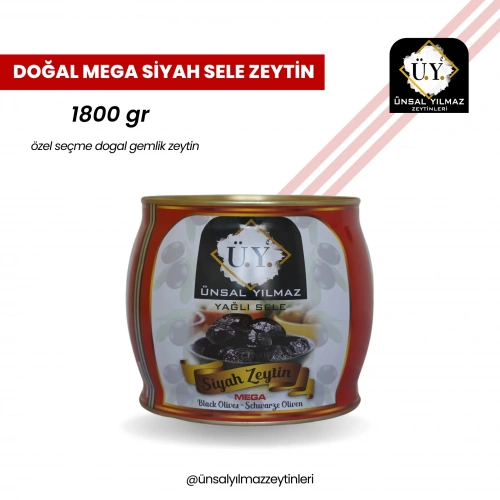Gemlik Yağlı Sele Siyah Zeytin 291/320 Klb 1800 gr