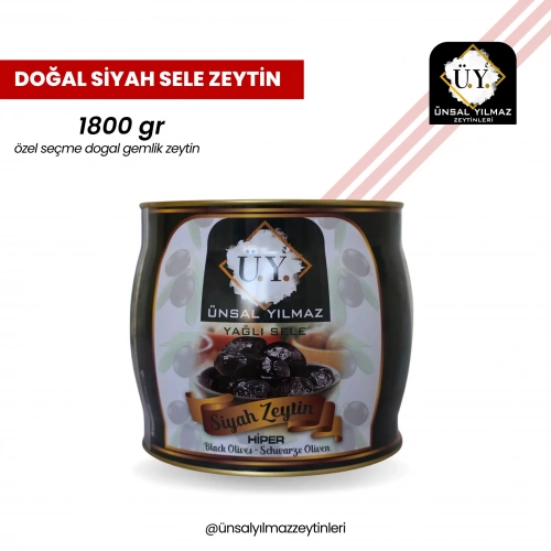 Gemlik Yağlı Sele Siyah Zeytin 231/260 Klb 1800 Gr Fıçı Ü.y