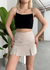 Çift yırtmaklı şort etek
