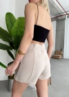 Çift yırtmaklı şort etek