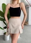 Çift yırtmaklı şort etek