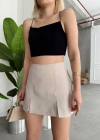 Çift yırtmaklı şort etek