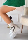 Joila Beyaz Cilt Yeşil Detaylı Bot