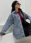 Kadın kot ceket mavi