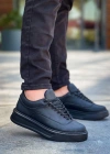 KB-005 Kuback Siyah Cilt Siyah Taban  Bağcıklı  Günlük Erkek  Ayakkabı