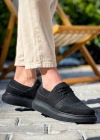 KB-042  Kuback Bağcıklı  Siyah Deri Tozu Siyah Taban Günlük Erkek Ayakkabı