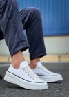 KB-CX-3 Kuback Kısa Beyaz Keten Beyaz Yüksek Taban Spor Ayakkabı