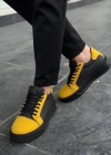 KB-X46 Kuback Siyah Sarı Yüksek Siyah Taban Günlük Spor Ayakkabı