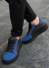 KB-X46 Kuback Siyah Sax Mavi Yüksek Siyah Taban Günlük Spor Ayakkabı