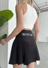 Kemerli pikseli şort etek