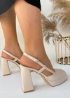 Mety Bej Cilt Topuklu Ayakkabı