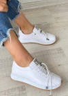 Monya Beyaz Cilt Bağcıklı Spor Ayakkabı