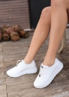 Romy Beyaz Cilt  Bağcıklı Spor Ayakkabı