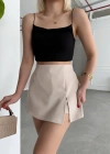 Tek yırtmajlı şort etek