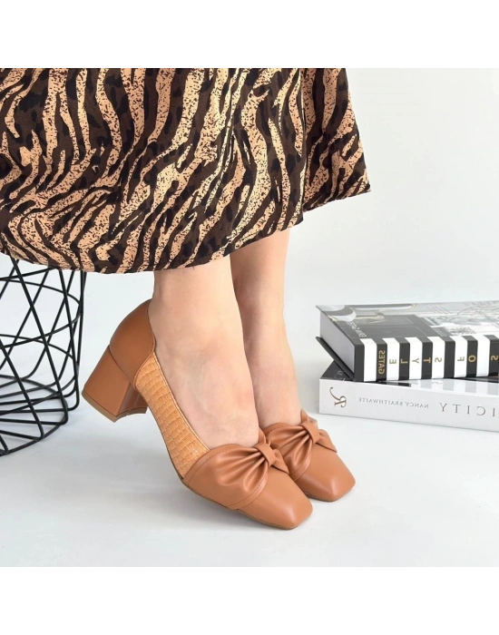 Agnet Taba Cilt Topuklu Ayakkabı