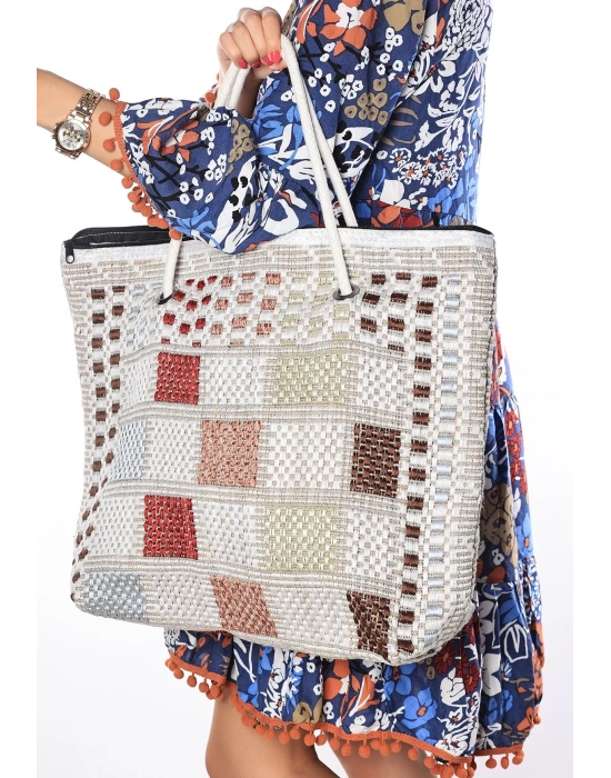 Ajda Renkli Plaj Çantası