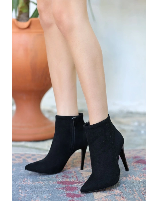 Blan Siyah Süet Topuklu Bot