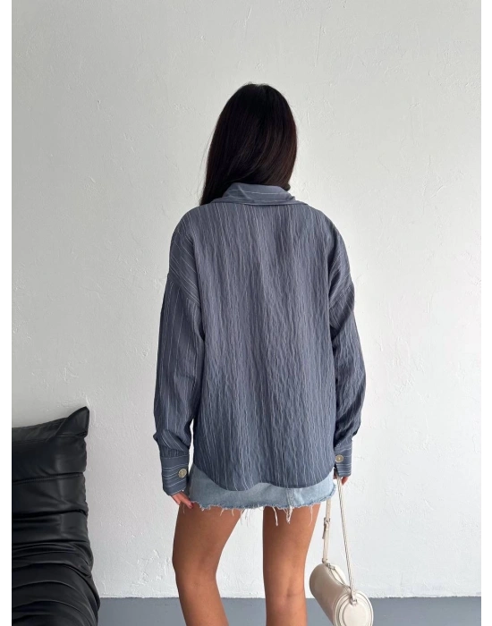 Çizgili oversize gömlek