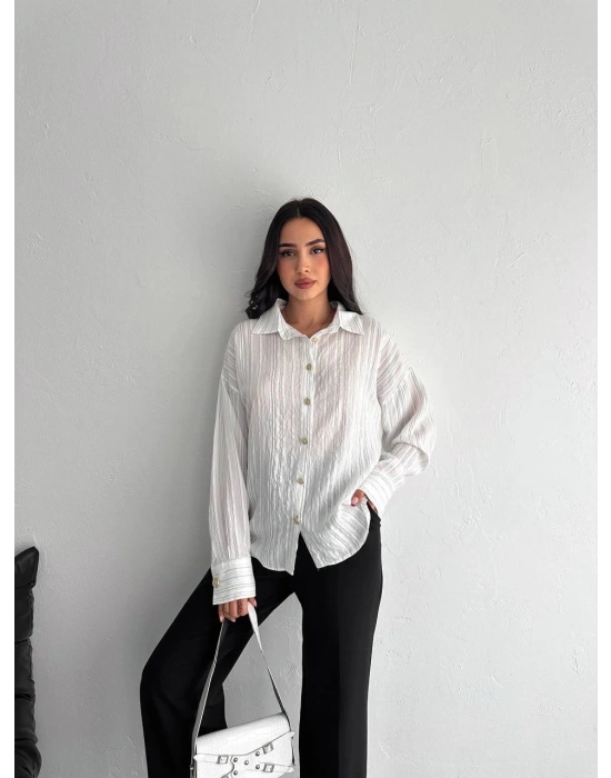 Çizgili oversize gömlek