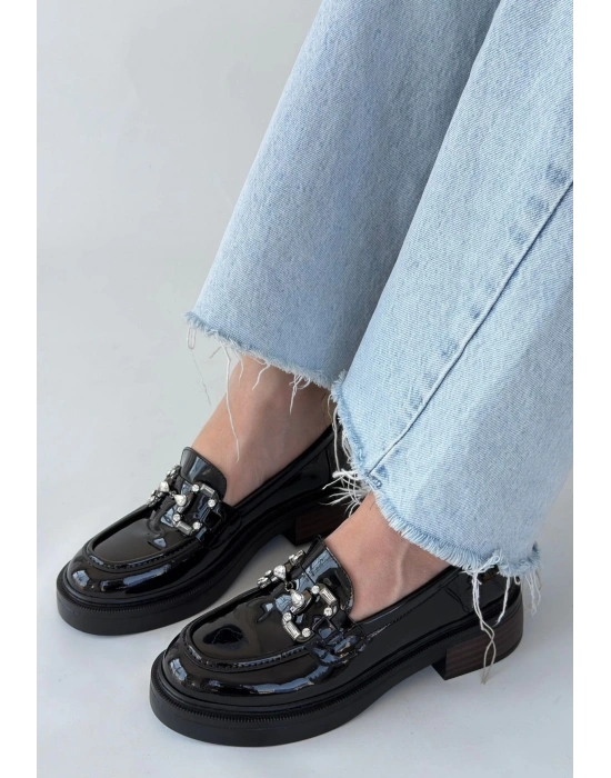 Ertin Siyah Rugan Oxford Ayakkabı