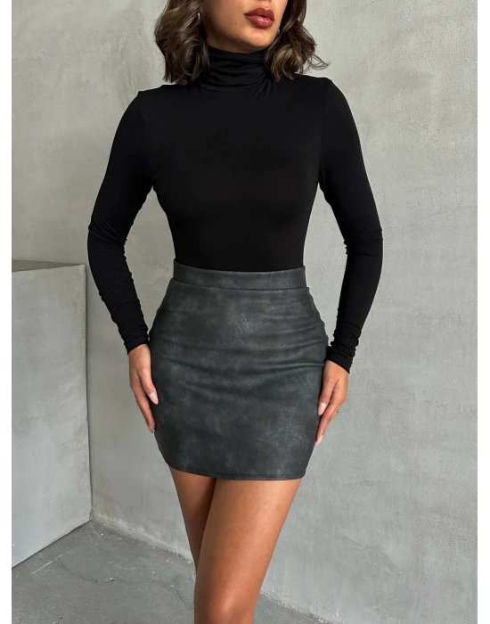 Eskitme deri mini etek