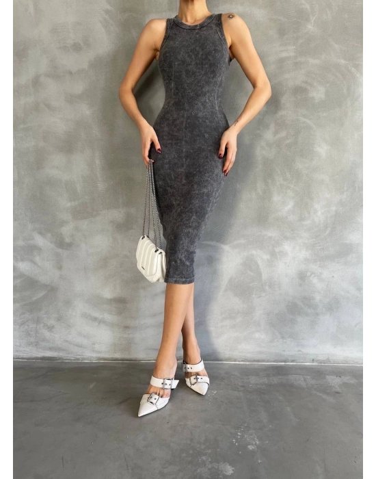 Halter yaka elbise aşit yıkamalı