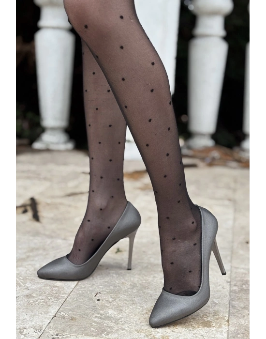 Hillar Platin Saten Stiletto Ayakkabı