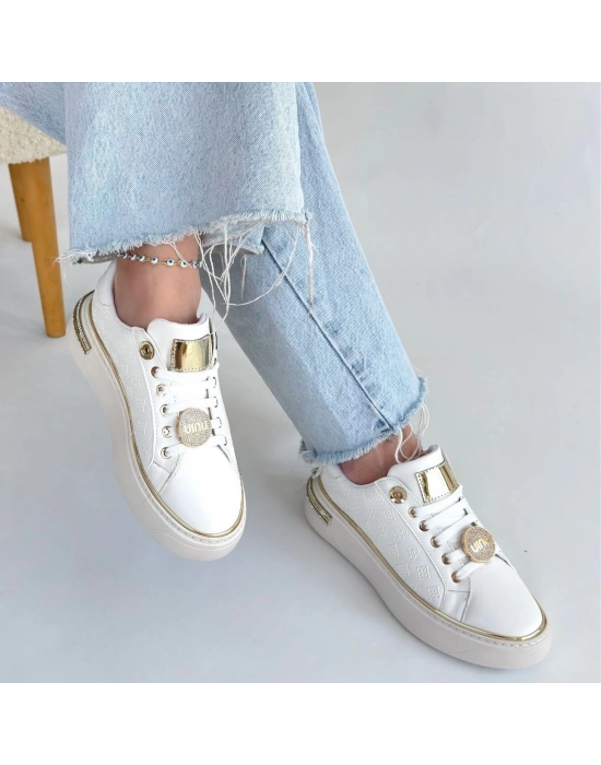 Jlar Beyaz Cilt Bağcıklı Spor Ayakkabı