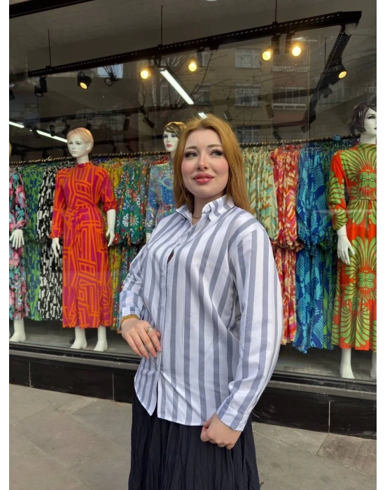 Kalın çizgili gömlek