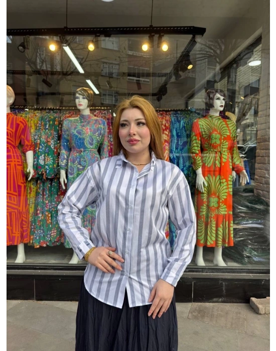 Kalın çizgili gömlek