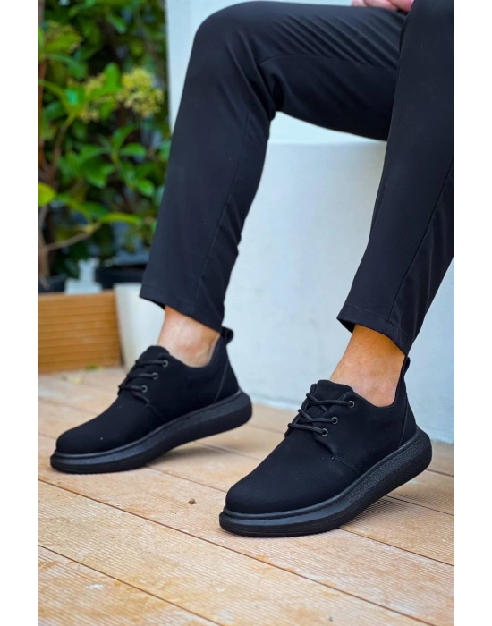 KB-003 Kuback Siyah Süet Siyah Taban Bağcıklı  Günlük Erkek  Ayakkabı