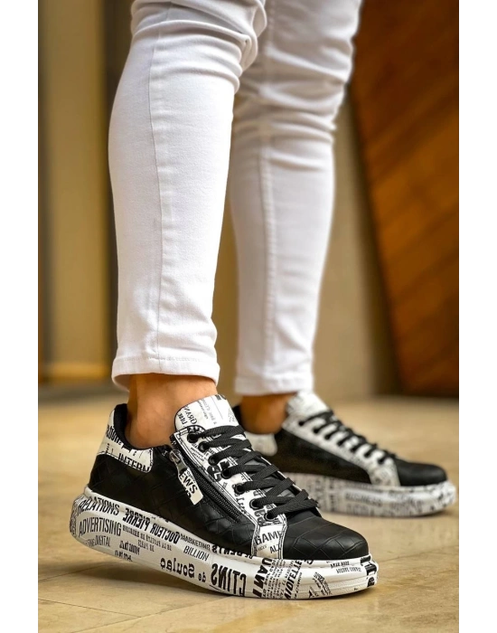 KB-02  Kuback Bağcıklı Crocodile Siyah Gazete Günlük Erkek Ayakkabı