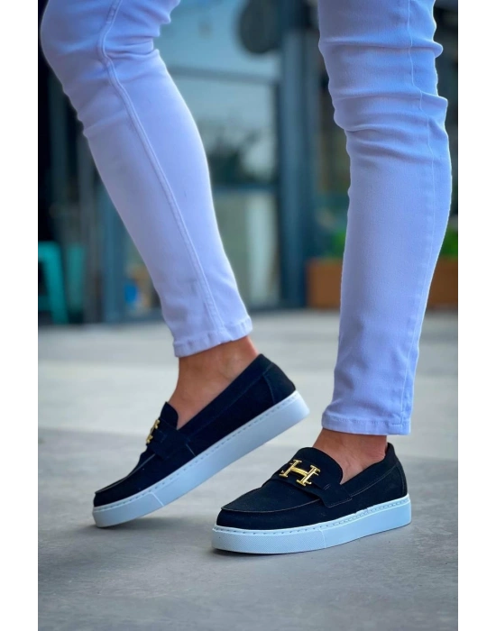 KB-027  Kuback  Bağcıksız Siyah Süet H Günlük Erkek Ayakkabı