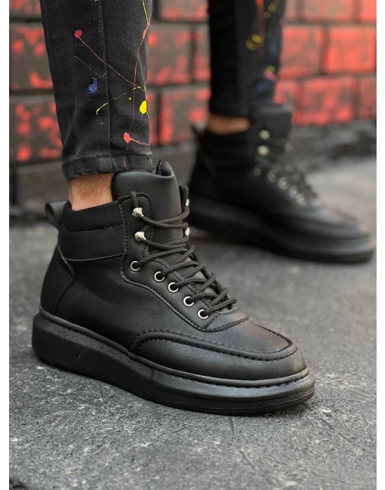 KB-0994  Kuback Siyah Cilt  Siyah  Yüksek Taban  Erkek Bilek Bot