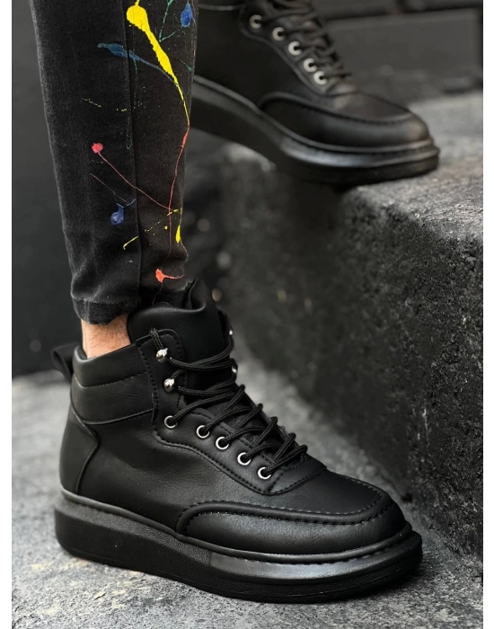 KB-0994  Kuback Siyah Cilt  Siyah  Yüksek Taban  Erkek Bilek Bot