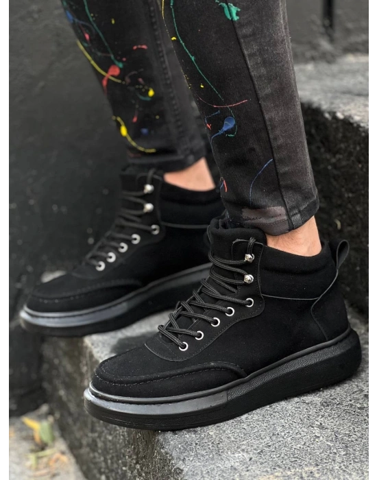 KB-0994  Kuback Siyah Süet Siyah Yüksek Taban  Erkek Bilek Bot