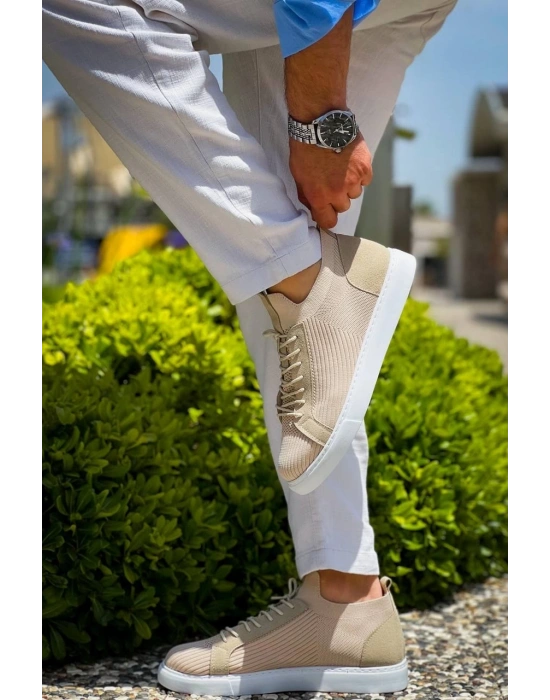 KB-112   Kuback Bej Triko Bağcıklı  Günlük Erkek  Ayakkabı