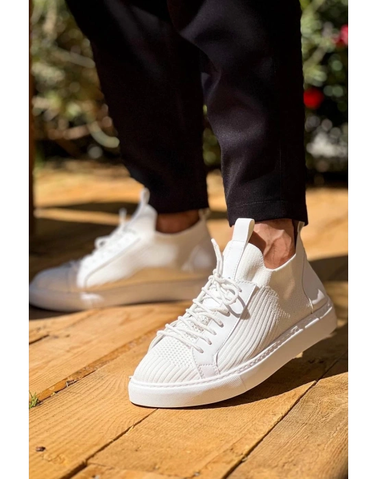 KB-112   Kuback Beyaz Triko Bağcıklı  Günlük Erkek  Ayakkabı