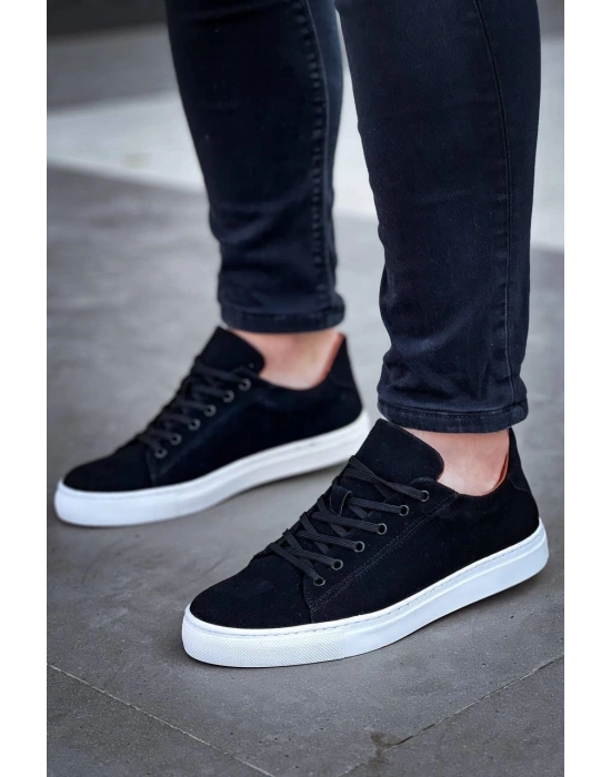 KB-122   Kuback Siyah Süet Yüksek Taban Bağcıklı Günlük Erkek Ayakkabı