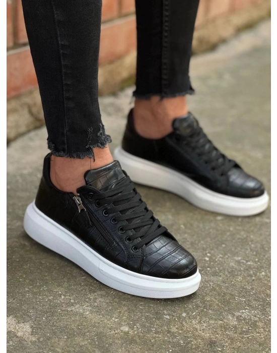 KB-309  Kuback  Siyah Fermuar Ve Bağcıklı  Günlük Erkek  Ayakkabı