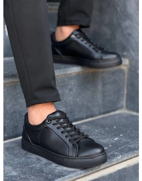 KB-BX1  Kuback Siyah Cilt Yüksek Siyah Taban Günlük Erkek Ayakkabı
