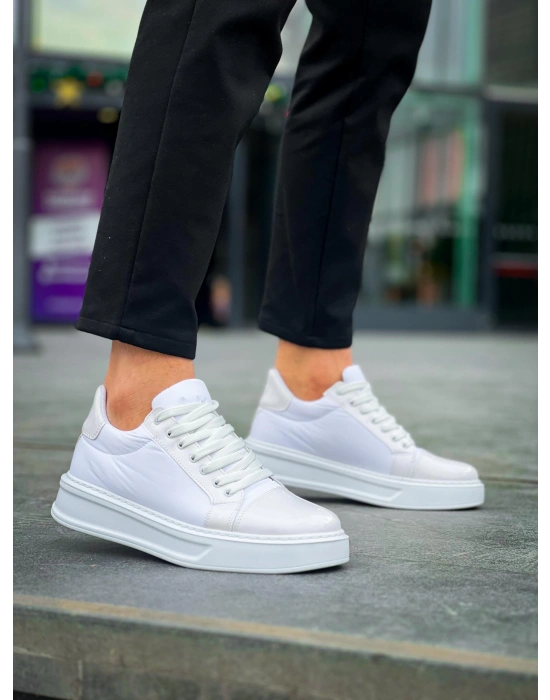 KB-X46 Kuback Beyaz Rugan Yüksek Beyaz Taban Günlük Spor Ayakkabı
