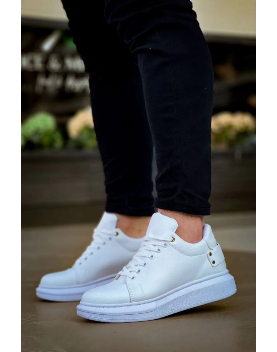 KB047  Kuback Beyaz Cilt Günlük Erkek  Ayakkabı