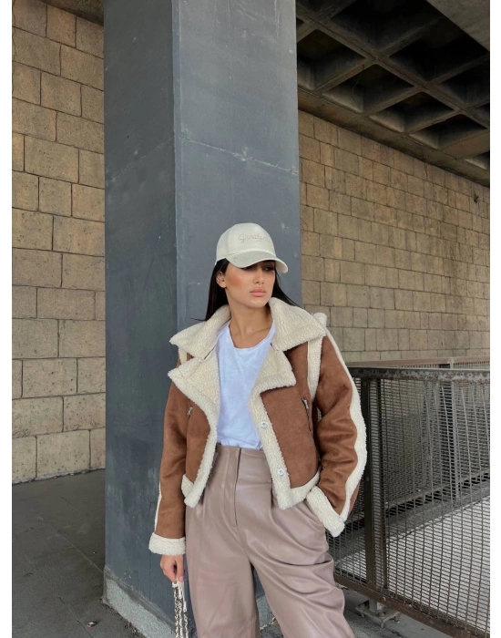 KUZU YUMOŞ KAPLAMA TAK ÇIKAR KOL CROP NUBUK KABAN