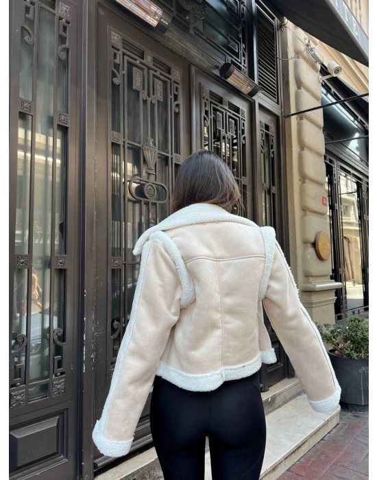 KUZU YUMOŞ KAPLAMA TAK ÇIKAR KOL CROP NUBUK KABAN