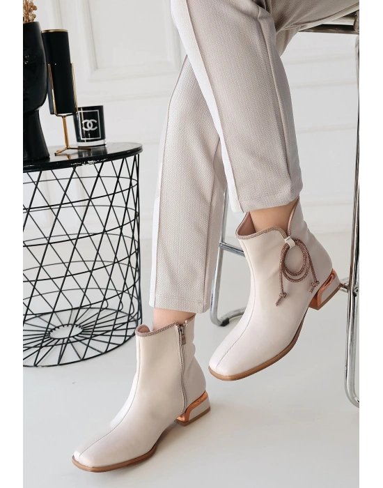 Melina Bej Cilt Topuklu Bot